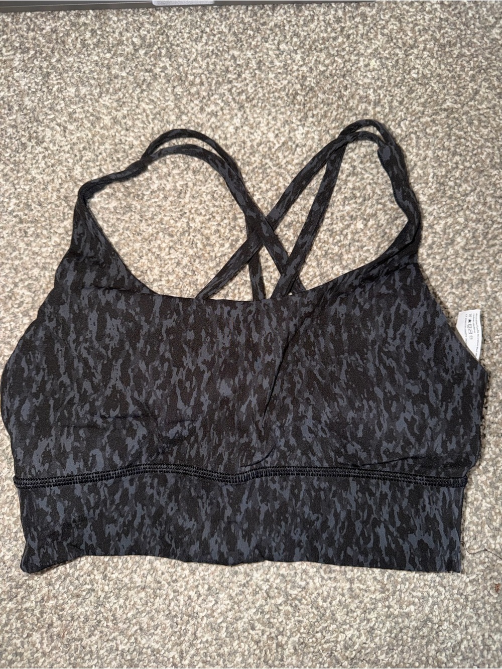 Lululemon black camo longline sports bra